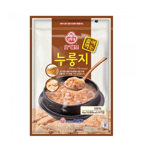 오뚜기 오쉐프 옛날 구수한 끓여먹는 누룽지, 4kg, 1개