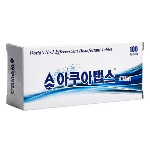 아쿠아탭스 167mg 캠핑카 카라반 청수통 소독제 정수기 저수조 식기 살균 소독 세척제 100정, 1박스