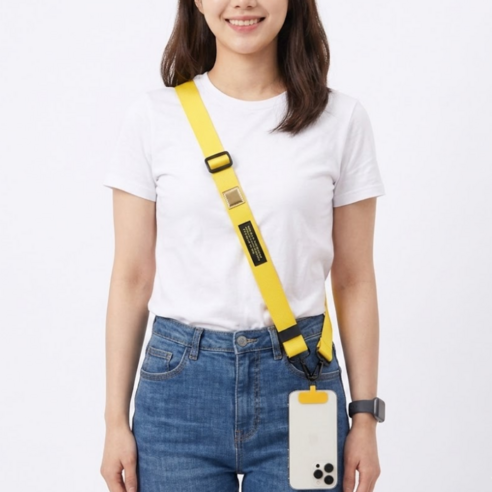에트유 핸드폰 분실방지 두손이 편한 이지 핸드폰 스트랩, 1개, 옐로우