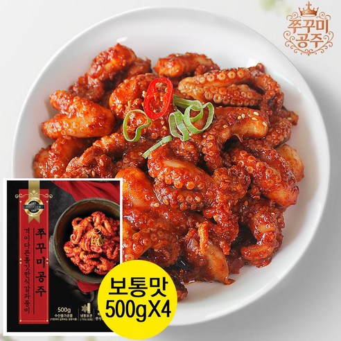 쭈꾸미공주500g보통맛 유통과정축소 실속과품격을담은 양념쭈꾸미볶음 저녁반찬 간편식 주꾸미, 4개, 500g
