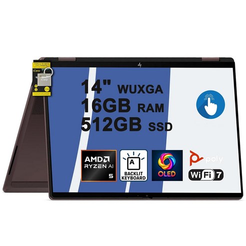 옴니북 X 플립 2in1 노트북 14인치 WUXGA OLED 터치 AMD 라이젠 AI 5 430 16GB 512GB Win11Pro