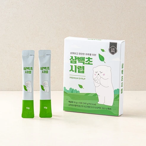 프리미엄 삼백초 기관지 시럽 스틱 14포 겨울철 환절기 기침 가래 케어