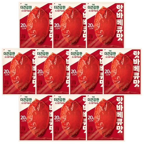 CJ 더건강한 소스닭가슴살 핫바베큐맛, 10개, 100g