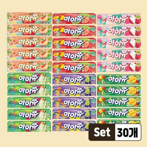 (스윗몬)크라운 마이쮸 스틱 6종x각5개(총30개) 맛랜덤발송