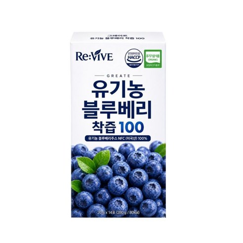 유기농 블루베리착즙 100% NFC 원액 퓨레 스틱 안토시아닌 블루베리즙, 1개, 280g