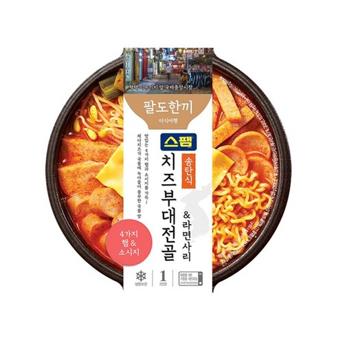 팔도한끼 송탄식 스팸치즈부대전골 라면사리 354g x 5개