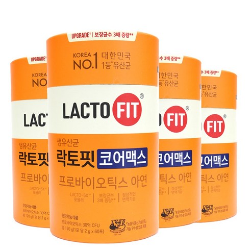 락토핏 생유산균 코어맥스 60p, 120g, 4개