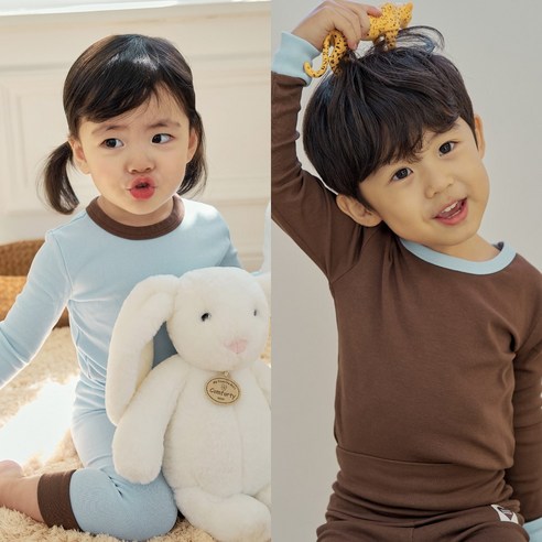 슈슈페 봄 사계절 아기내복 신생아 긴팔 유아동 배앓이 골지 스판 유아 아기실내복 젤라또 말차라떼