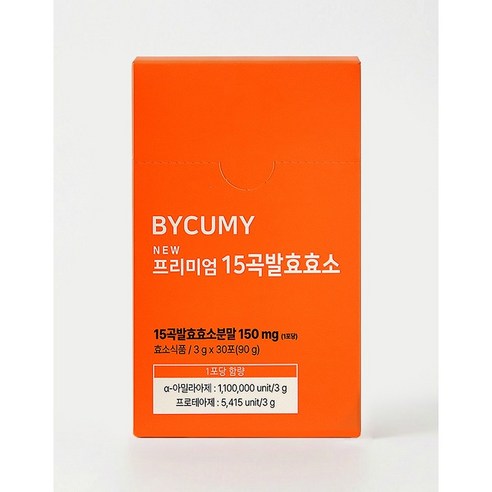 [바이쿠미] NEW 프리미엄 15곡발효효소 (3g x 30포) 감귤맛 노당 110만역가 천연성분 저속노화 슈가프리