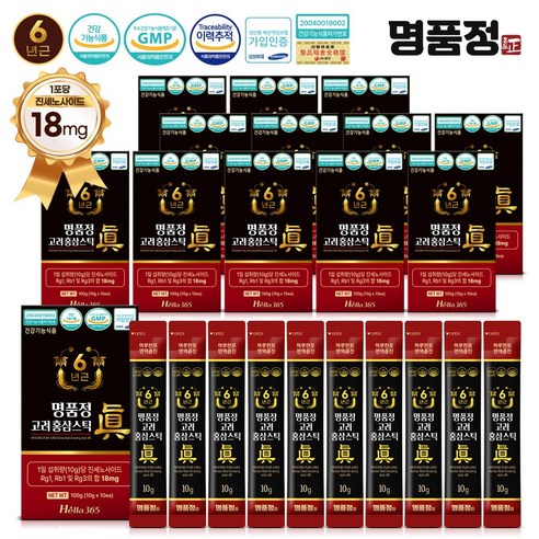 명품정 6년근 고려 홍삼 스틱 진 실속형 1포당 진세노사이드 18mg