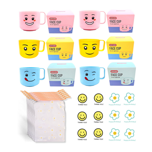 미포리댁 어린이집 생일 답례품 선물 유치원 구디백 옥스포드컵, 6개, 옥스포드컵+데이지조리개 세트