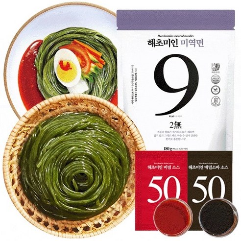 해초미인 미역면 10입 + 비빔소스 5입 메밀소스