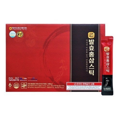 더존건강 고려백년 발효홍삼스틱 18ml x 30포, 홍삼 농축 진액 가족 직원 명절 선물