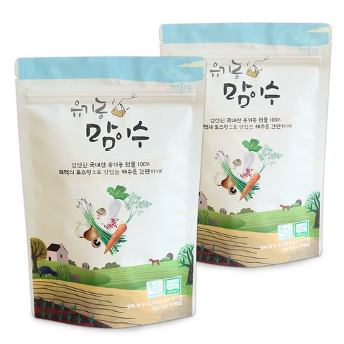 먹놀잼 유기농 맘이수 채수 티백, 채소, 20g, 1개