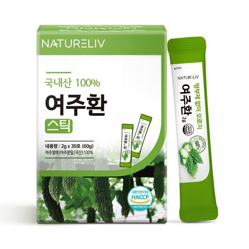 네이쳐리브 국내산 여주환 스틱 농약 잔류 검사 완료 먹기좋은 작은환