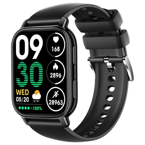 WAPIK 블루투스 통화/메시지 알림 스마트워치 P5S 운동측정 1.85인치