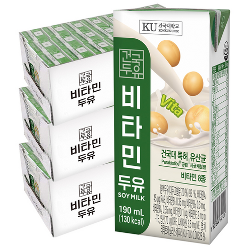 [건국유업] 비타민두유, 190ml, 72개