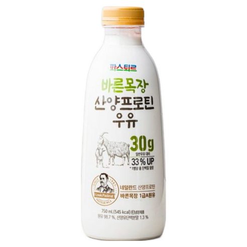 파스퇴르 바른목장 산양프로틴 우유 750ml, 750ml, 2개