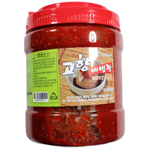 고향식품 옛맛 고향 비빔장 2kg 대용량 양념장 쫄면양념 비빔냉면 소스 업소용, 2kg, 6개