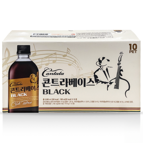 칸타타 콘트라베이스 블랙 500ml X 10입, 500ml, 10개