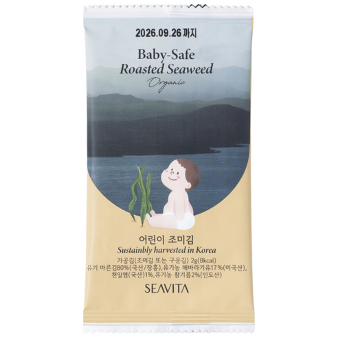 어린이김 아기 곱창 유기농김, 2g, 60개, 조미김