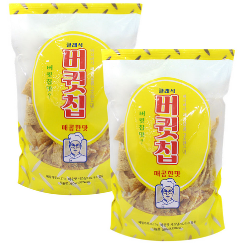 클래식 버큇칩 매콤한맛 280g x2개 메밀콘칩 총 560g (임박 26.05.14)