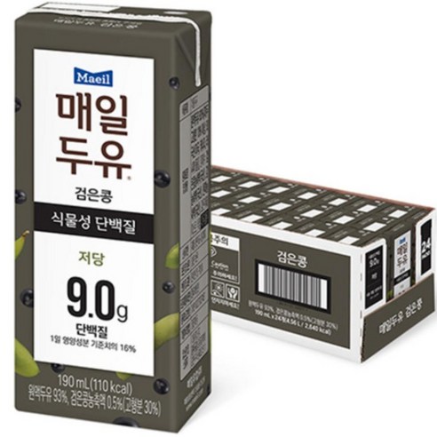 매일 블랙빈 검은콩 두유, 190ml, 24개