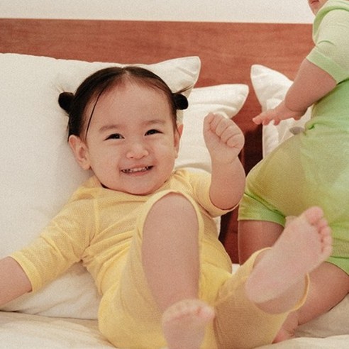 큐비앤맘 소프트 메쉬 7부 배앓이방지 내의 봄내의 얇은내복 배앓이내복