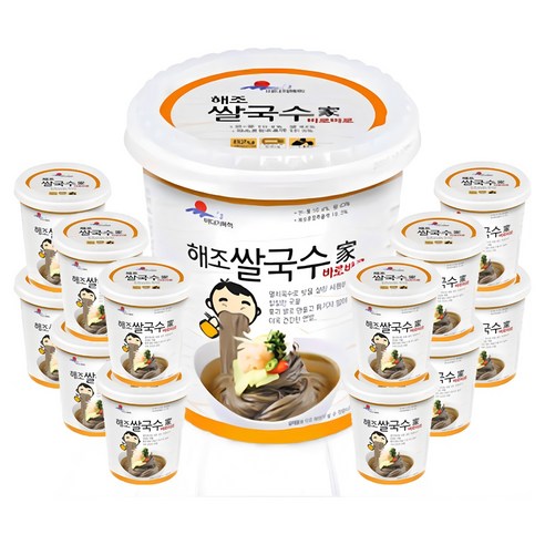 바다가득히 완도삼촌컵라면 멸치맛톳쌀국수 해조쌀국수, 12개, 82g