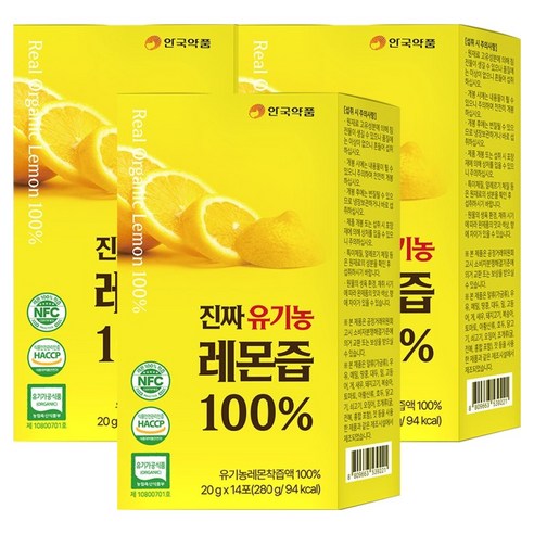 안국약품 진짜 유기농 레몬즙 %, 280g, 6박스