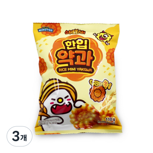 스위트몬스터 한입 미니 쌀약과 전통 간식, 3개, 110g