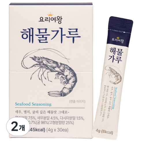 요리여왕 스틱육수 가루육수 해물가루, 2개, 120g