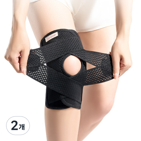 Galvaran G11 반월판 무릎보호대 관절 통증 완화 남녀 공용, black, 2개