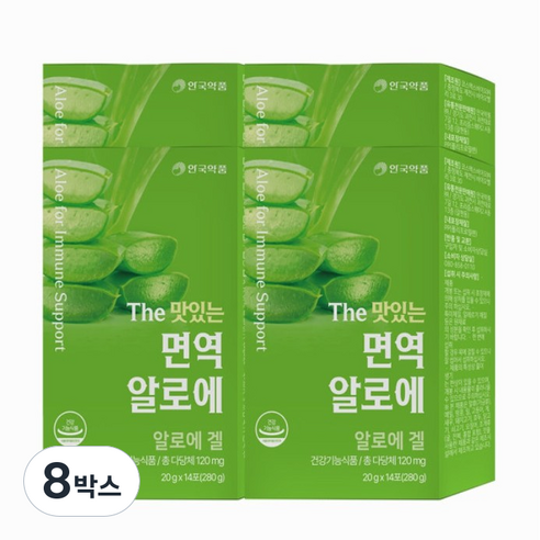 안국약품 The 맛있는 면역 알로에 젤리, 8박스, 140g