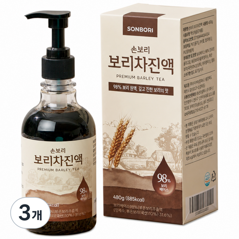 손보리 보리차 진액, 3개, 480g