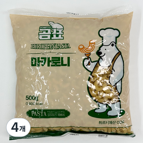 영동식품 곰표 마카로니, 4개, 500g