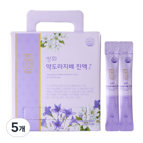 천양삼 쌍화 약도라지배 진액스틱 100포, 5개