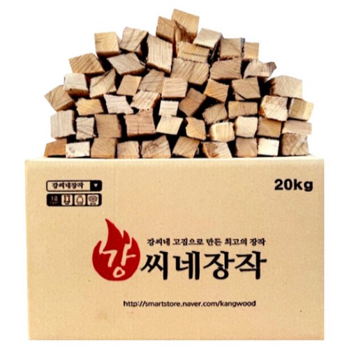 강씨네장작 3중방습 참나무 3차건조 캠핑장작, 20kg, 1개