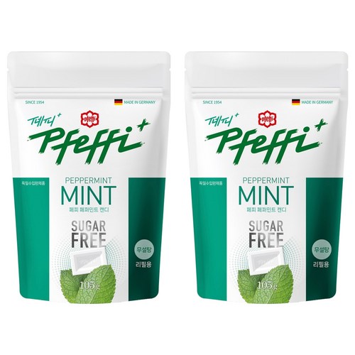 페피 무설탕 민트 캔디, 105g, 2개