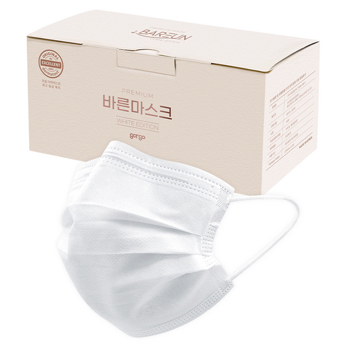 고르고 바른 마스크 성인용 대형, 50매입, 1개, 화이트
