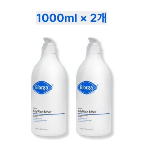 바이오가 모이스춰 바디워시 앤 헤어 1000ml 2개, 1L