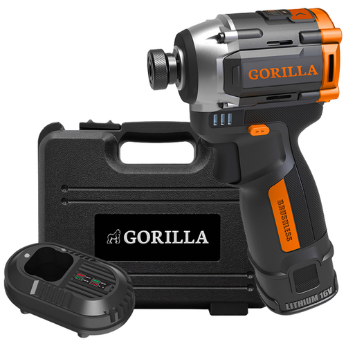 고릴라 16V 충전 전동 임팩트 드릴 드라이버 GO16R 배터리1개 세트, 1세트