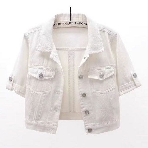 여성 반팔 데님 자켓 여름 쇼트 얇은 워싱 청자켓 뉴타임즈 2N315