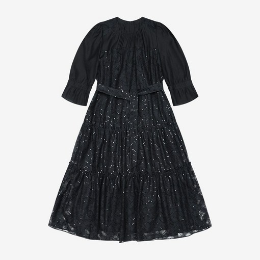 베스띠벨리 여성용 스팽글 레이스 셔링 원피스 BKOAD2521