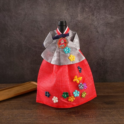 한복 와인커버 술병주머니 와인케이스 외국인선물 인형한복 인테리어소품