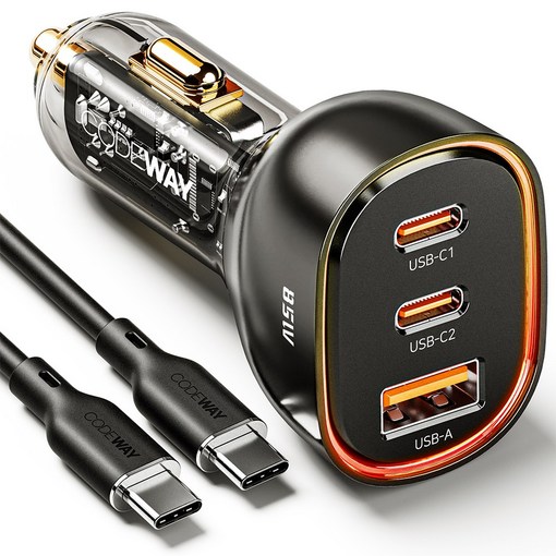 코드웨이 차량용 시거잭 고속 충전기  C타입 초고속충전케이블 세트