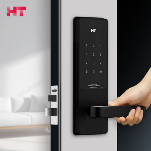 현대HT 현관문 무타공도어락 레버형 스마트 도어락 번호키 TDLL3002N