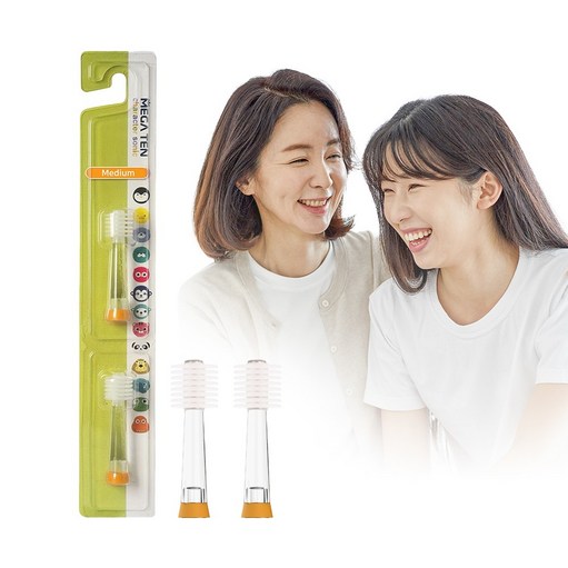 메가텐 키즈 캐릭터소닉 360도 음파진동 칫솔 리뉴얼 리필 미디움 2P 메가텐 키즈 캐릭터소닉 360도 음파진동 칫솔 리뉴얼 리필 미디움 2P
