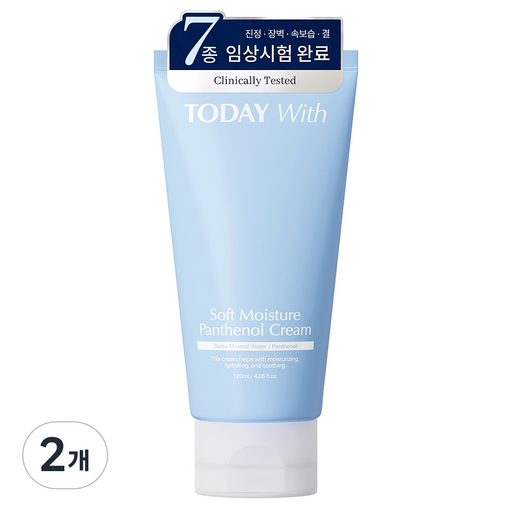투데이위드 소프트 모이스쳐 판테놀 10 속보습 수분크림, 2개, 120ml