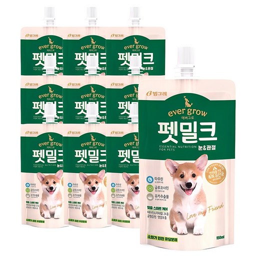 에버그로 펫밀크 눈관절 맛 150ml 10개 애완동물 건강한 눈과 관절을 위한 최적의 선택